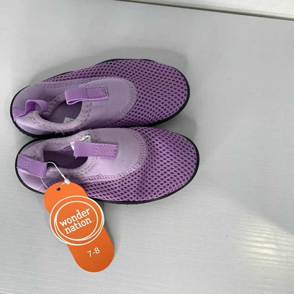Wonder Nation Purple Mesh Water Shoes Size 7-8